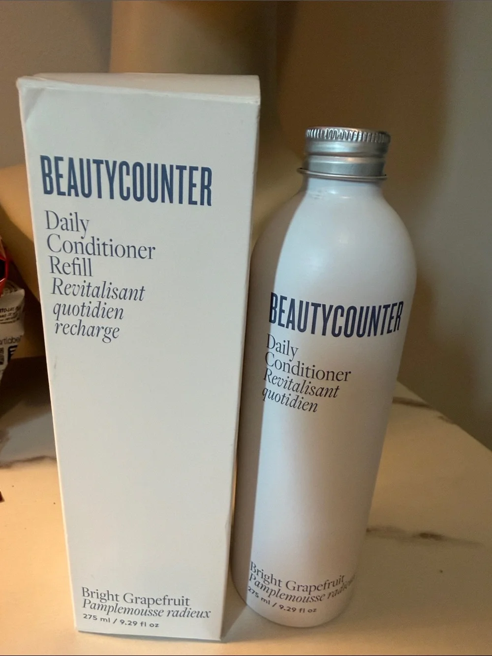 NIB beautycounter Bright Grapefruit Daily Conditioner Refill — White & Silver